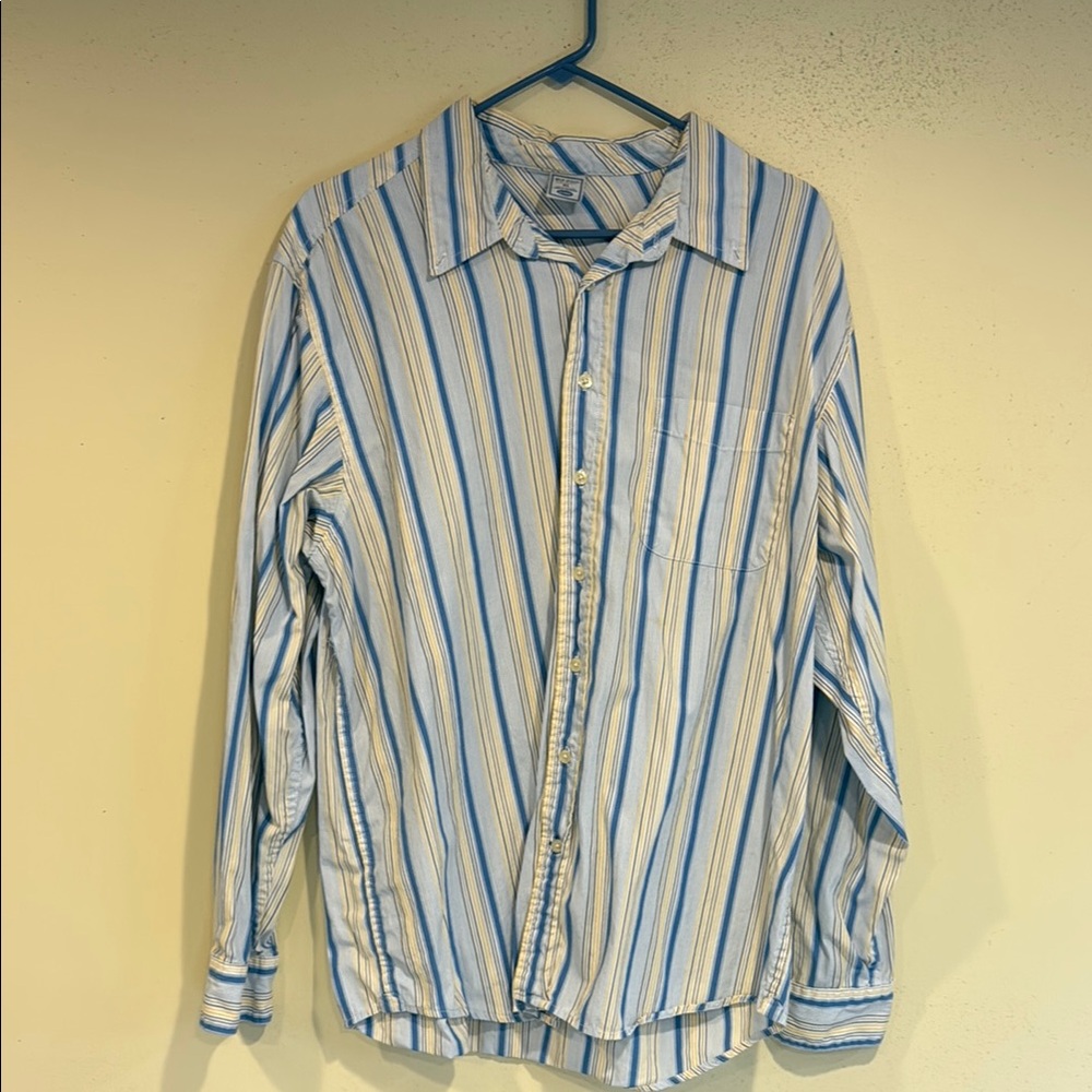 Old Navy Blue and White Casual Button Down Shirt